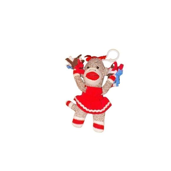 Sock monkey cheerleader clip on ornament Plush - Picture 1 of 2